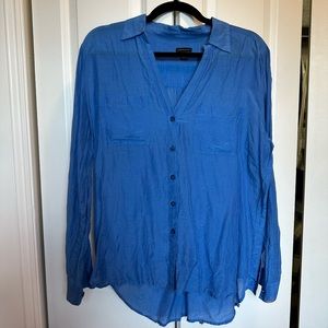Ann Taylor blue “silky” button down